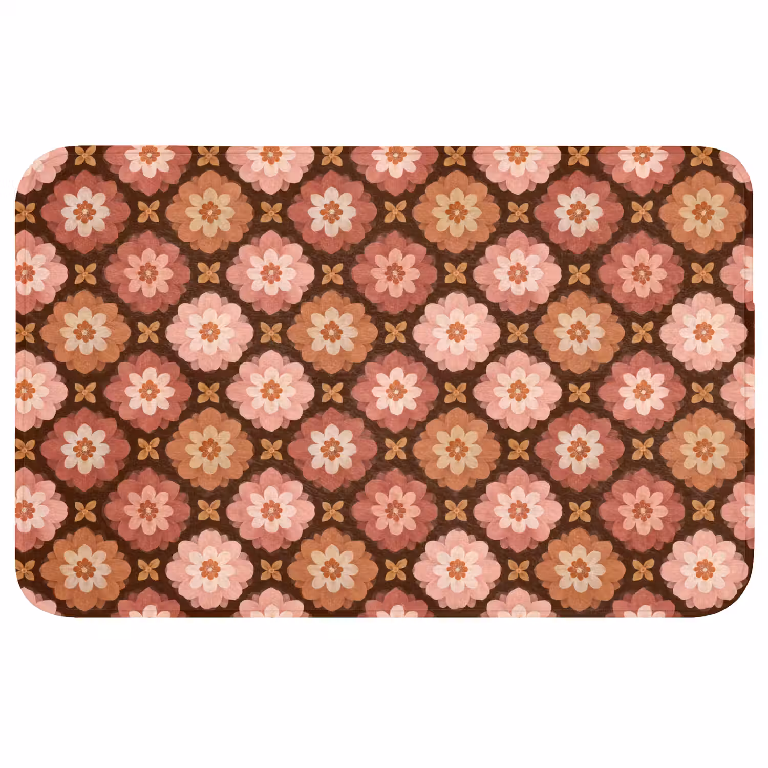 Geometrisch - Bloemen - Kleurrijk Badmat middel 997 -3d