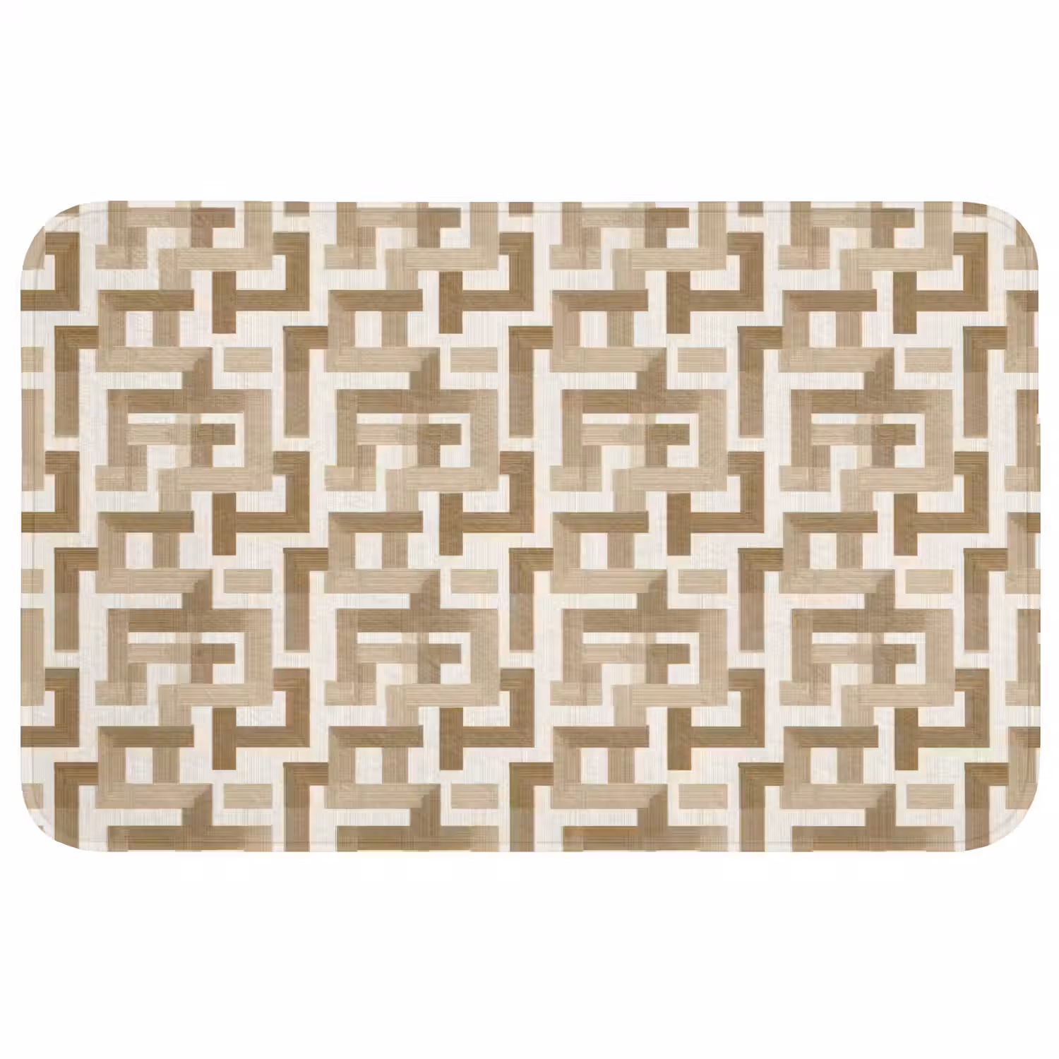 Geometrisch - Retro - Bruin Badmat middel 997 -3d
