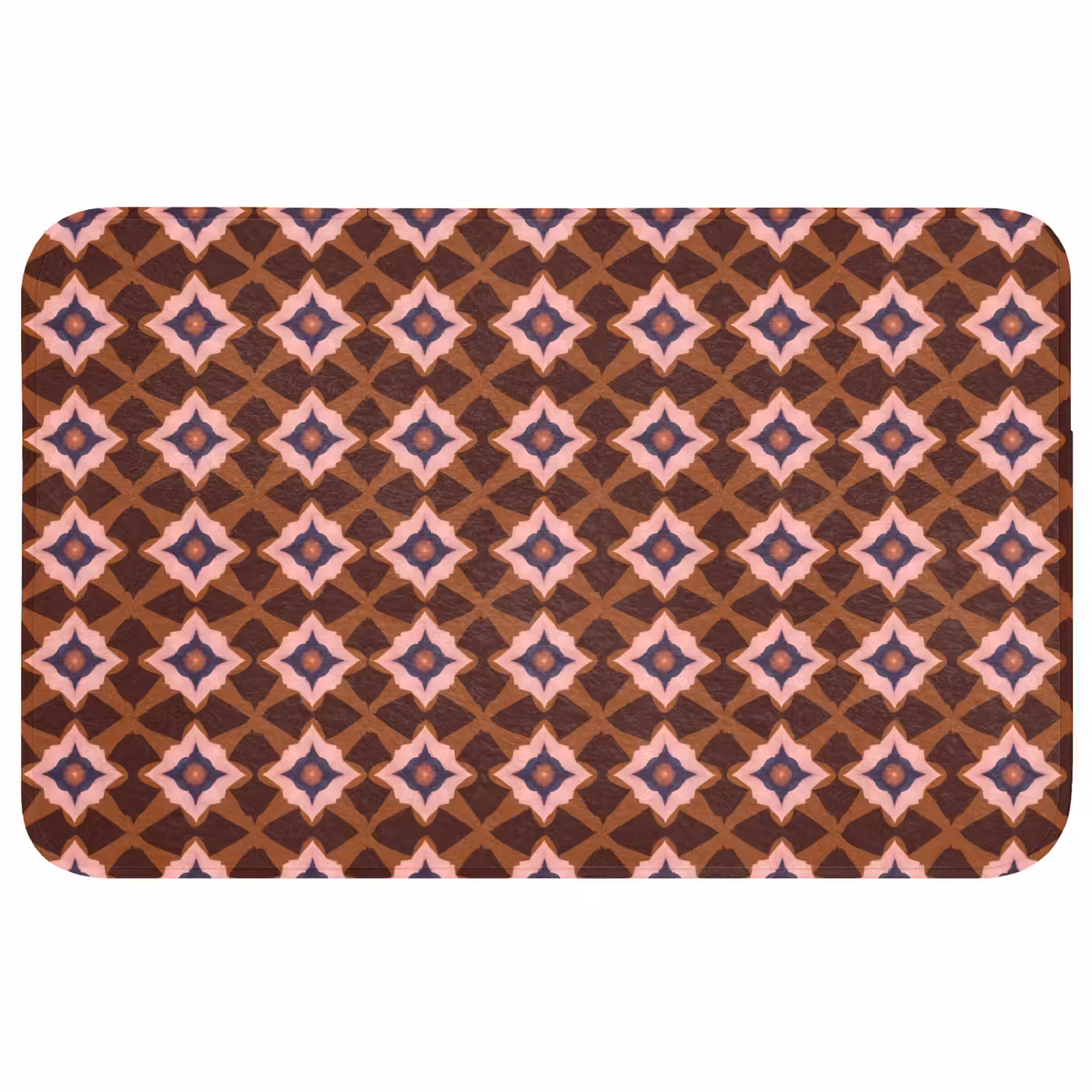 Geometrisch - Sierlijk - Bruin Badmat middel 997 -3d