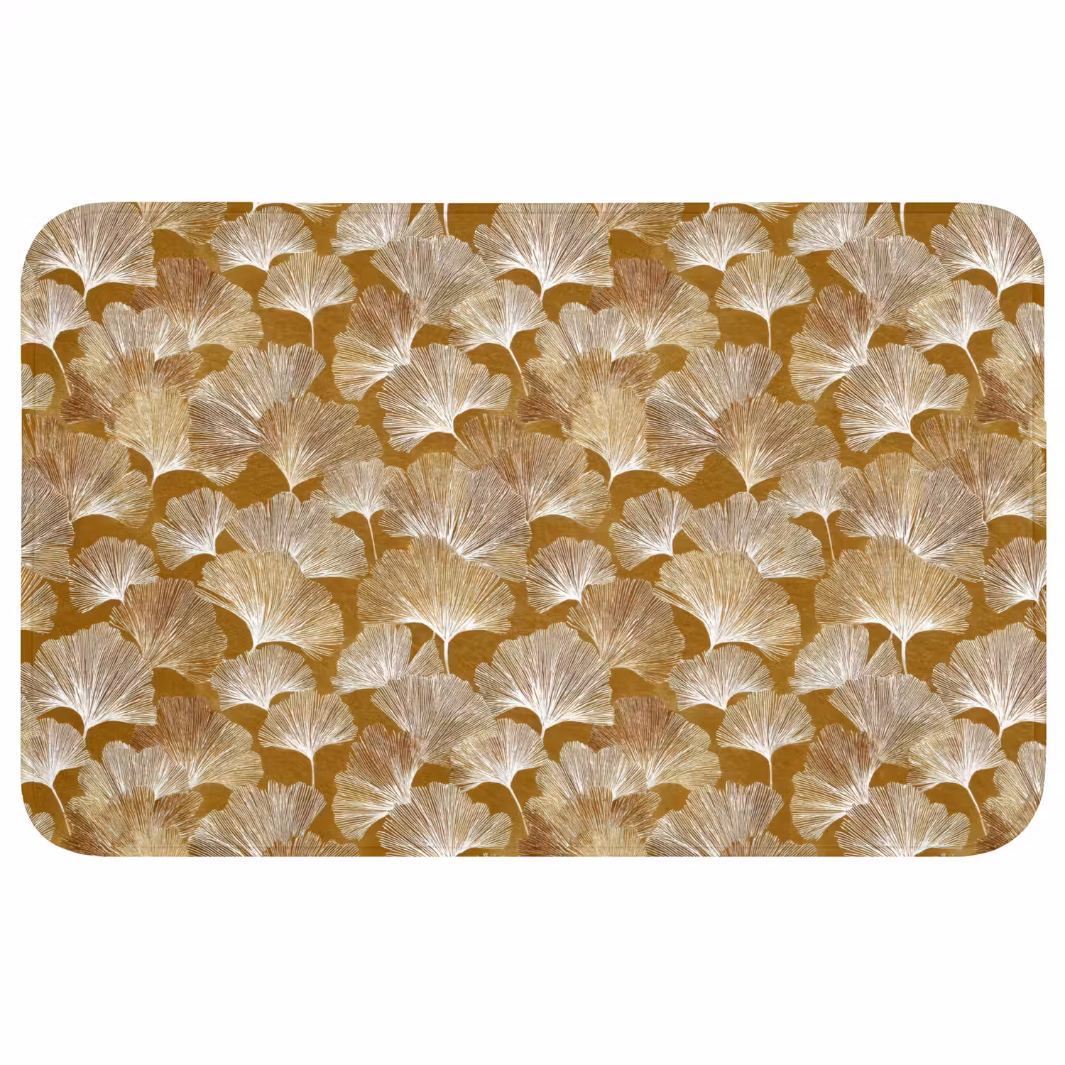 Ginkgo - Bladeren - Goud Badmat middel 997 -3d