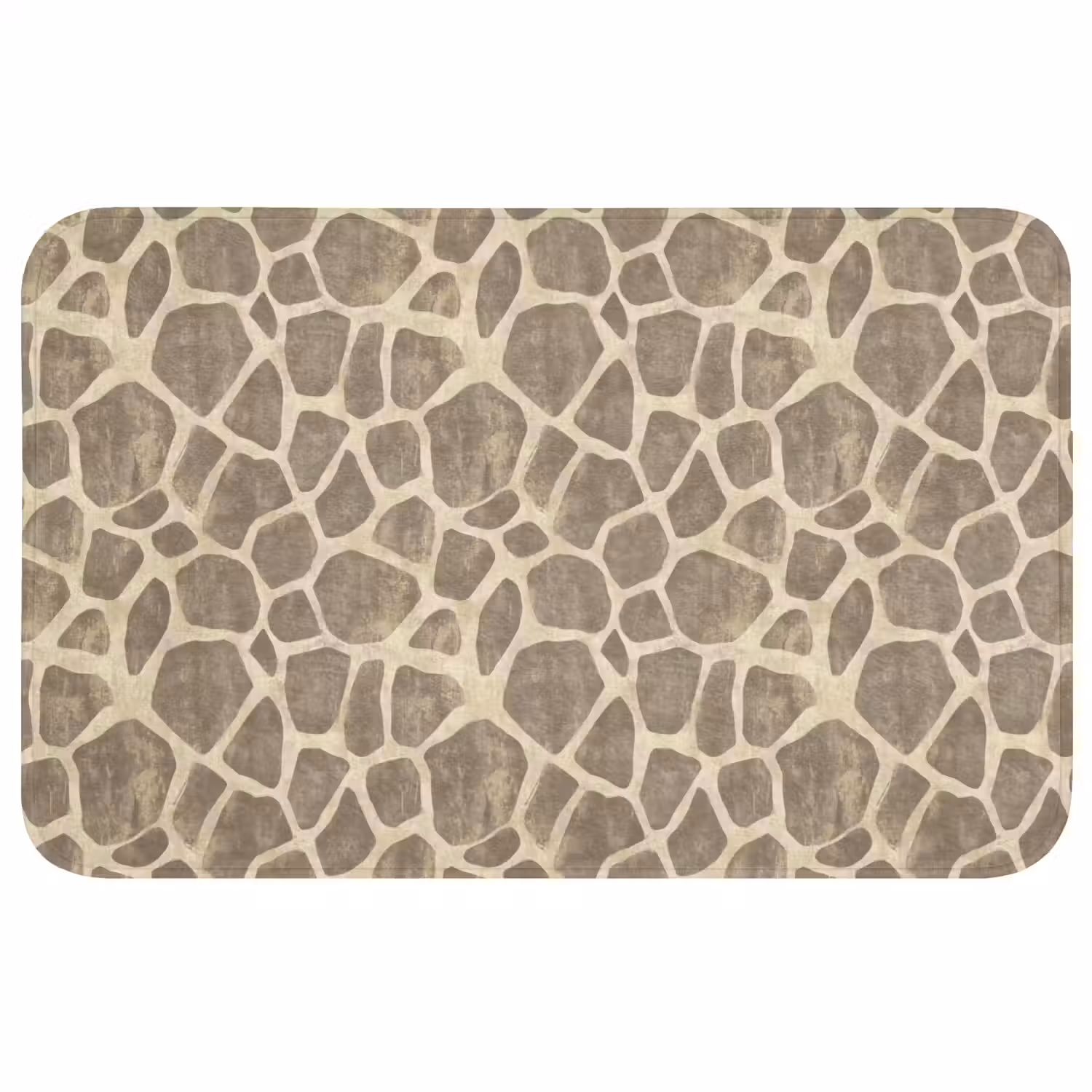 Giraf - Patroon - Beige - Bruin Badmat middel 997 -3d