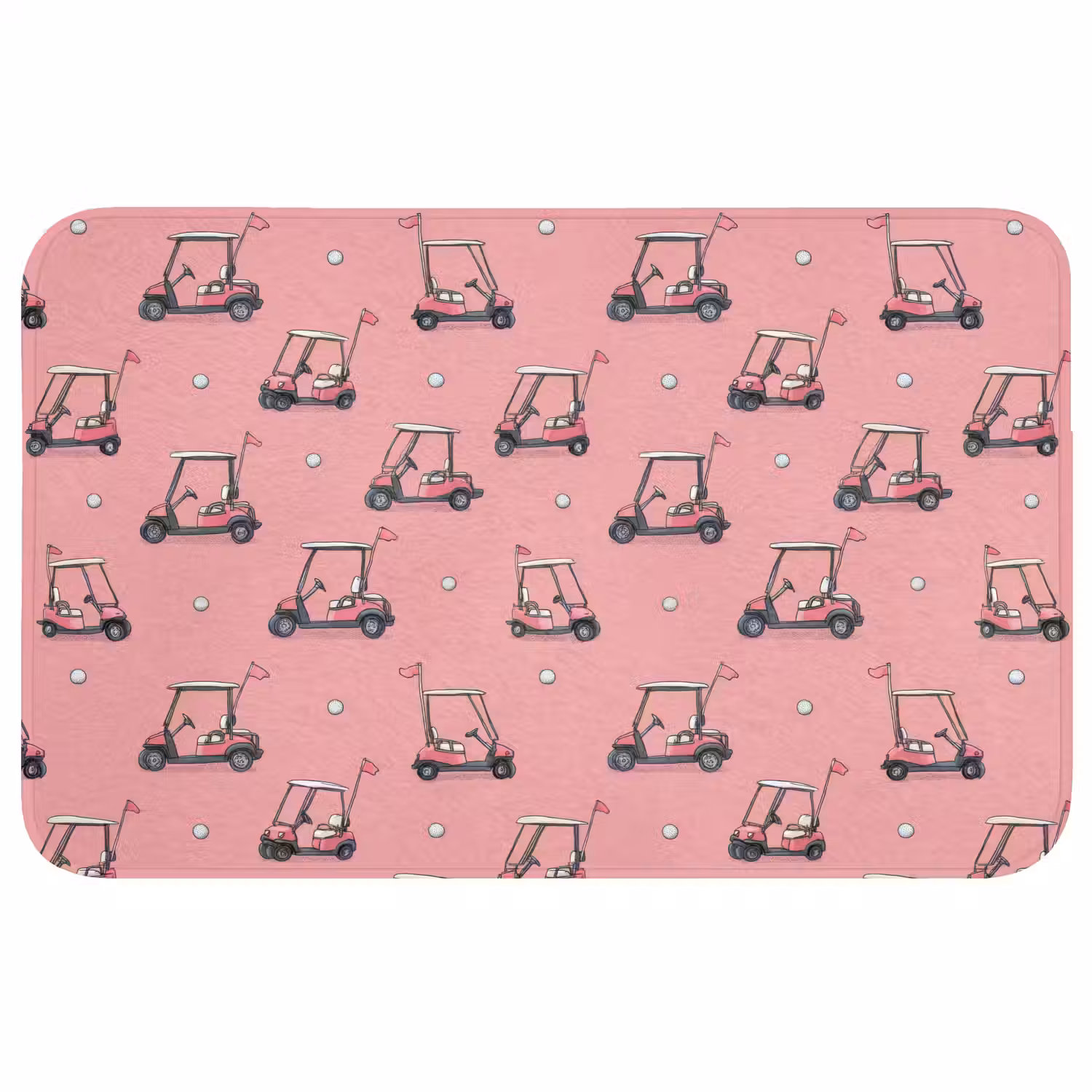Golfkar - Retro - Roze Badmat middel 997 -3d