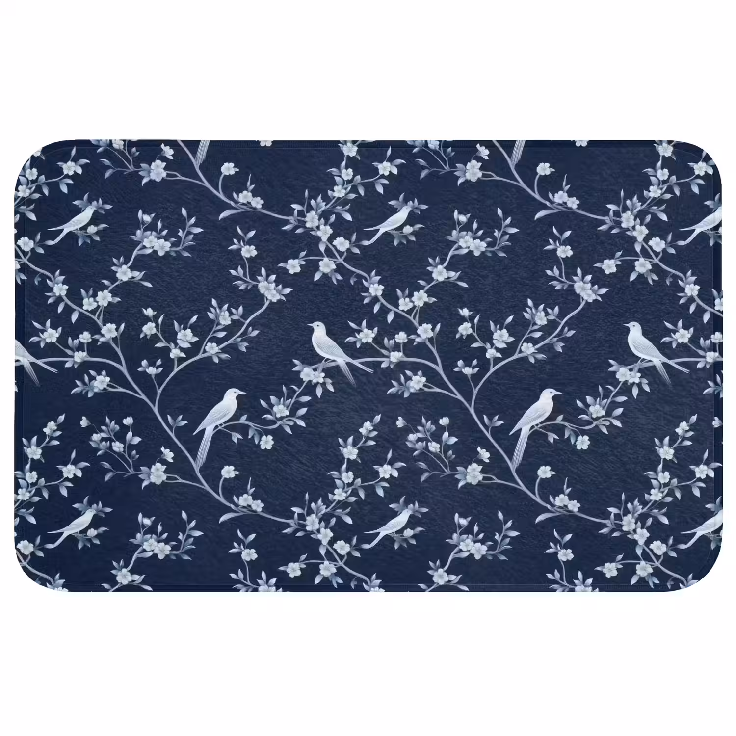 Grafisch - Bloesemtak - Blauw Badmat middel 997 -3d