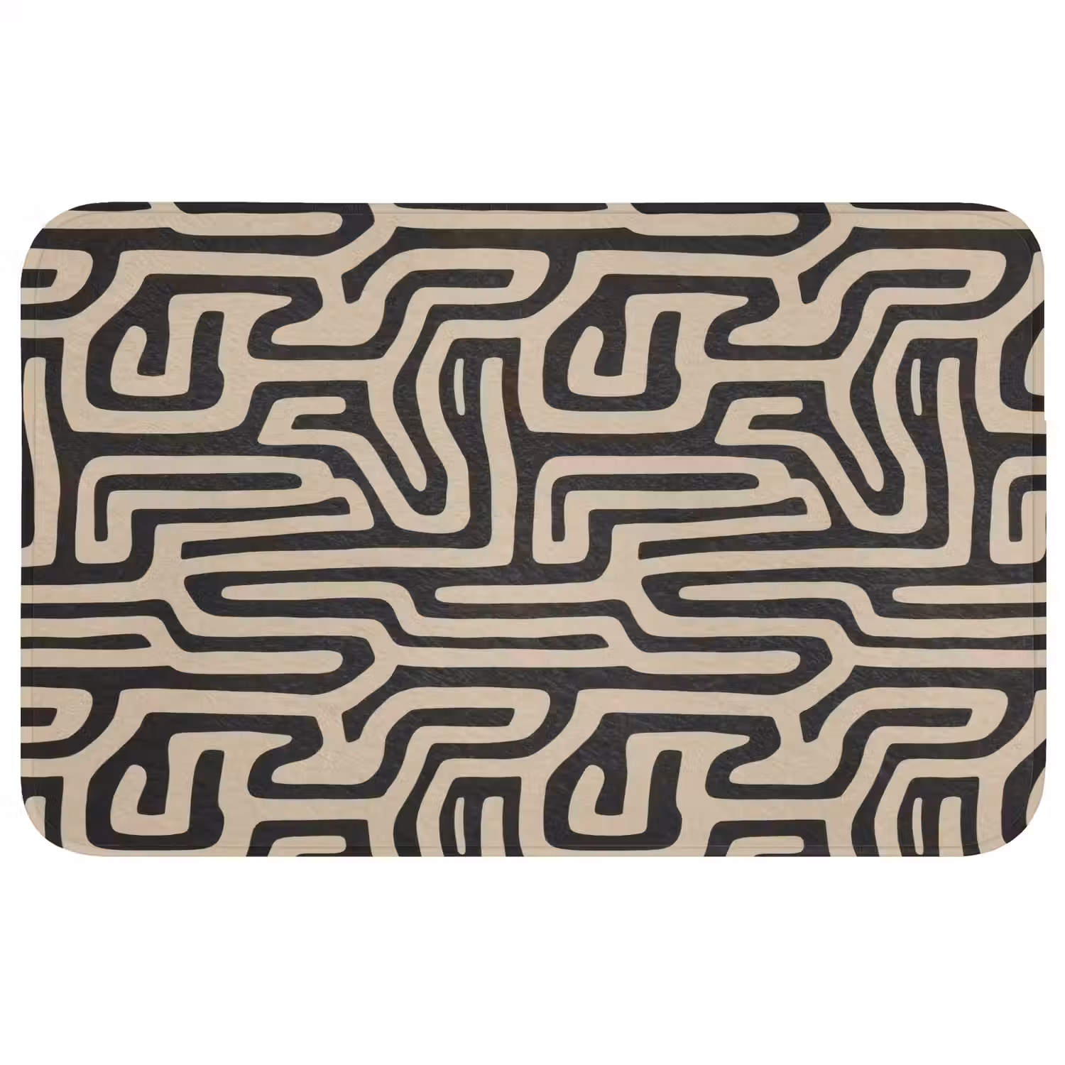 Grafisch - Lijnen - Zwart Badmat middel 997 -3d