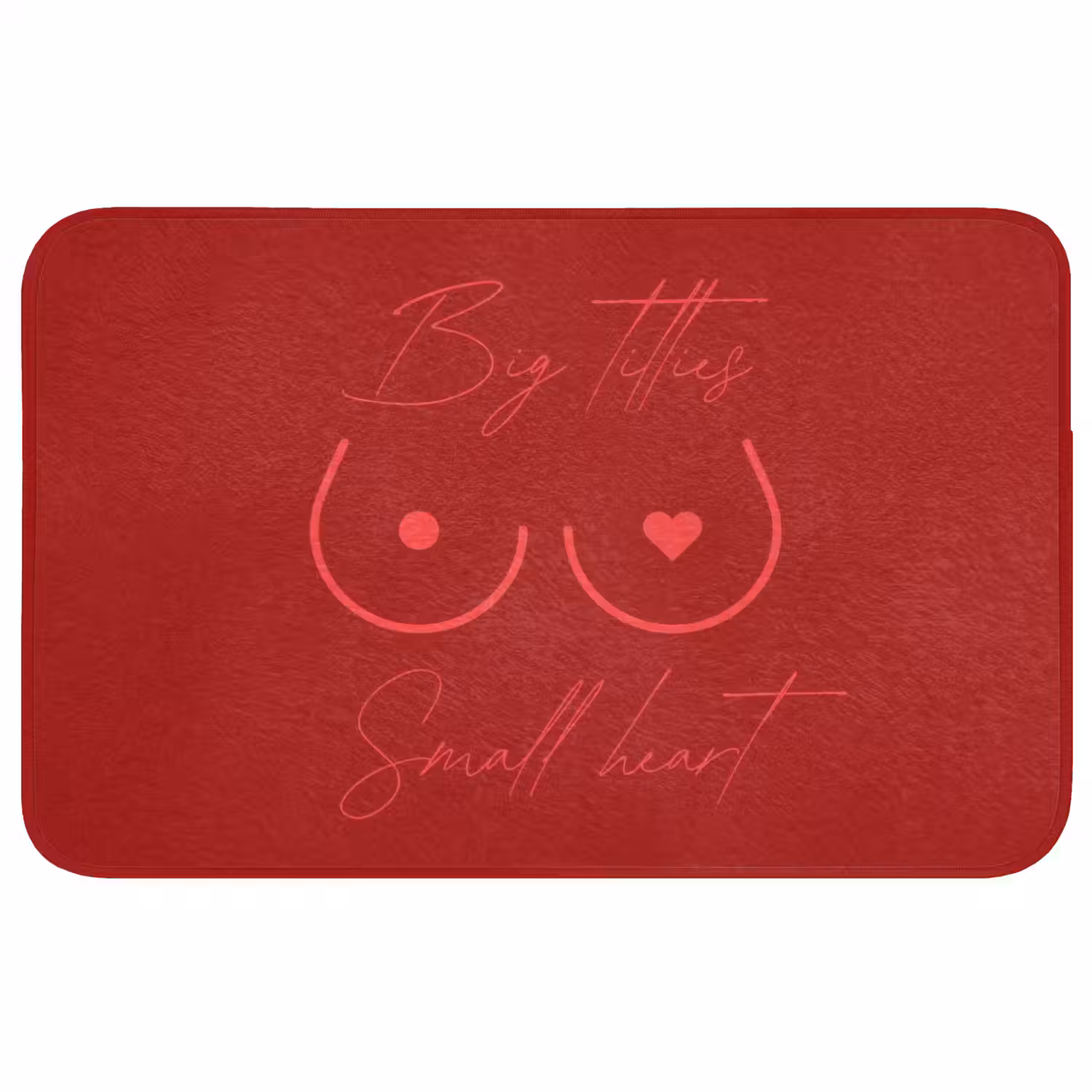 Big titties small heart - Rood - Hart Badmat middel -3d