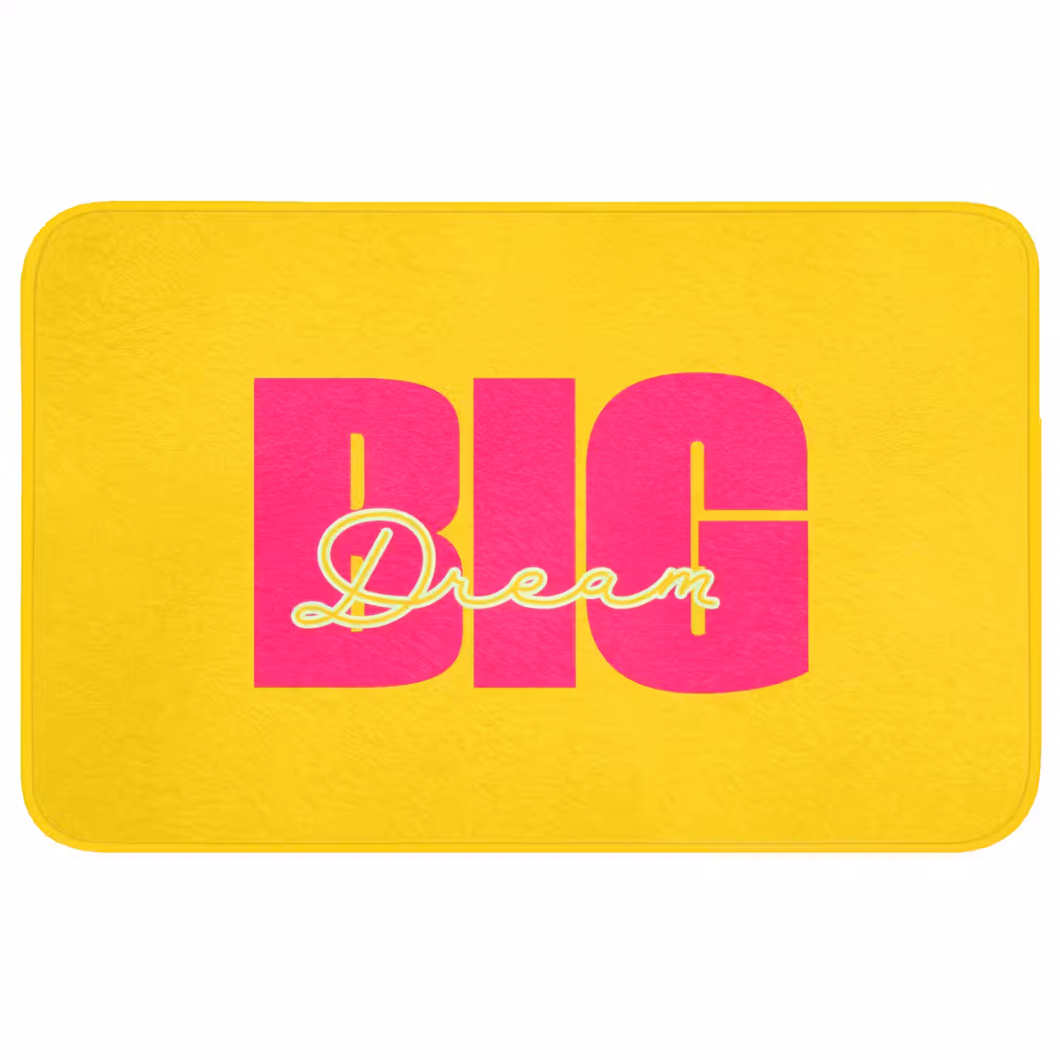 Dream big - Geel - Roze Badmat middel -3d