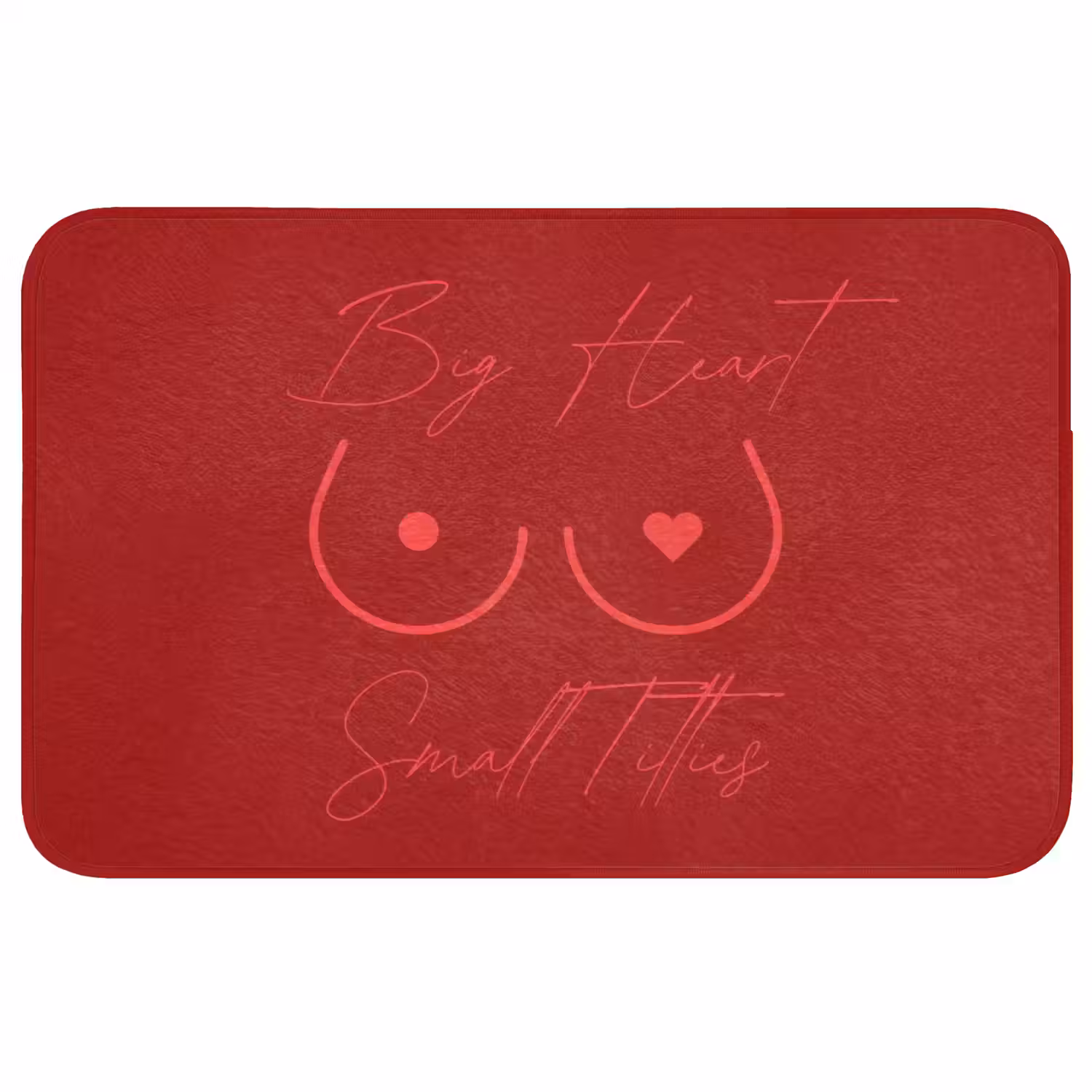big heart small titties - Hart - Rood Badmat middel -3d