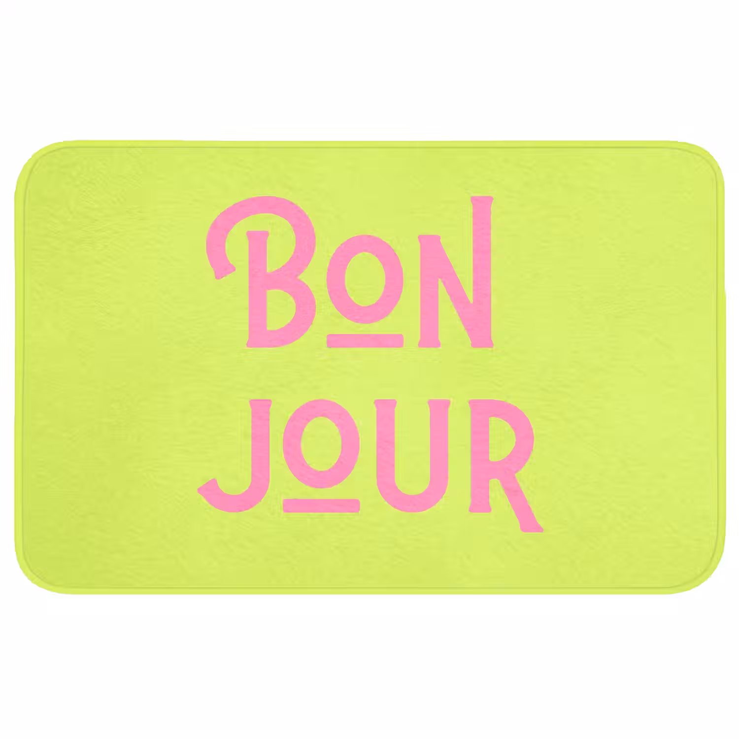 Groen - Roze bonjour - art-deco Badmat middel -3d
