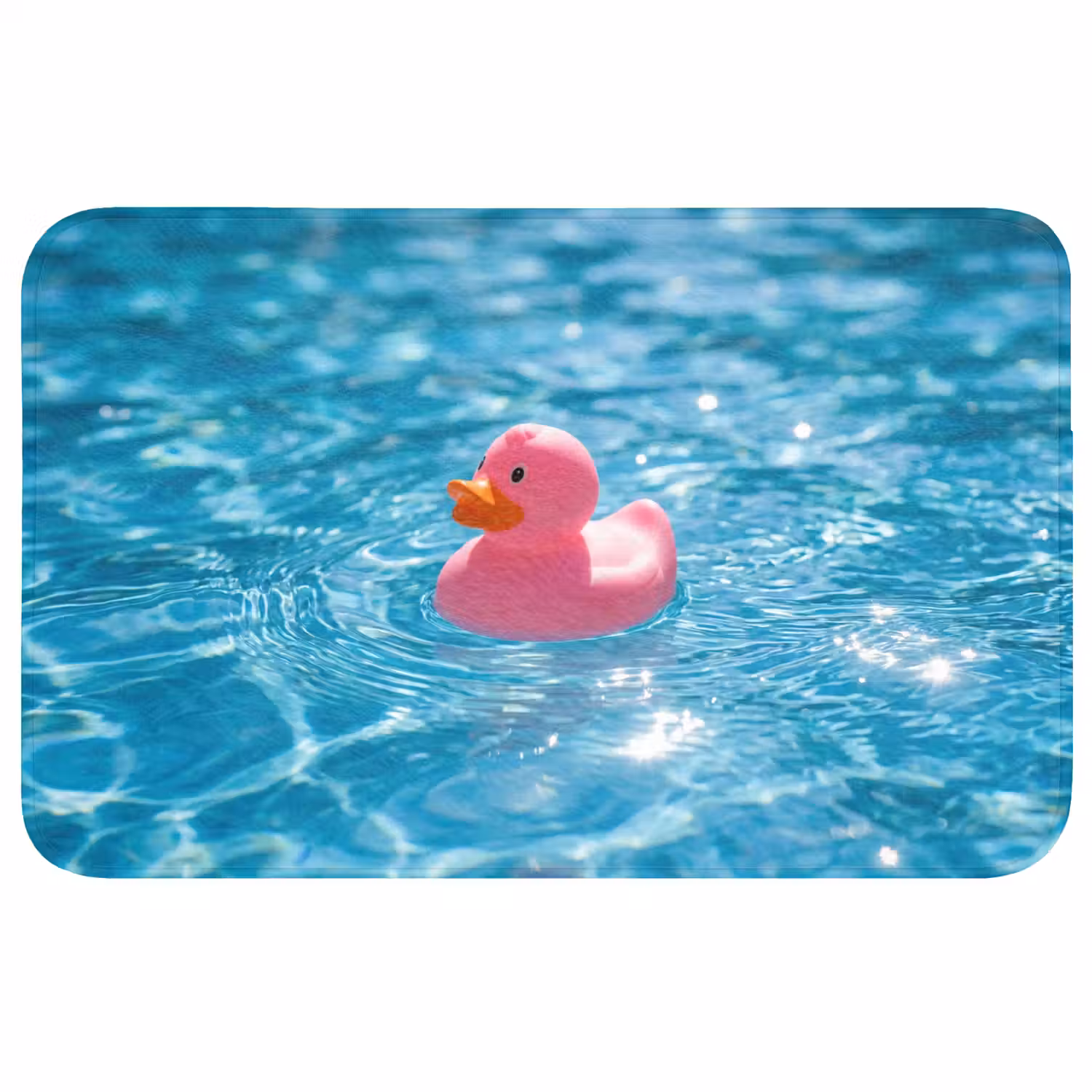 Badeend - Dobberend - Roze Badmat middel -3d