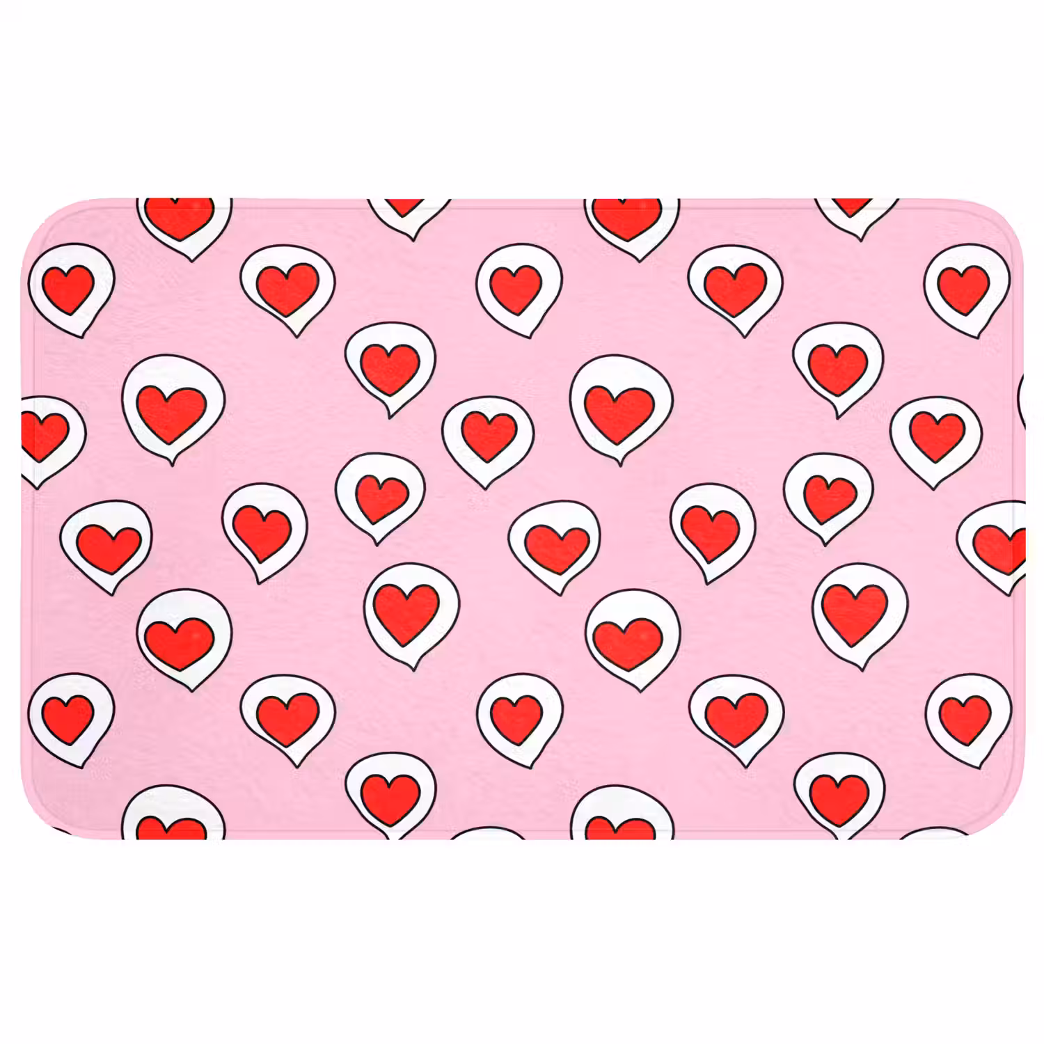 Hartjes - Patroon - Rood Badmat middel 997 -3d