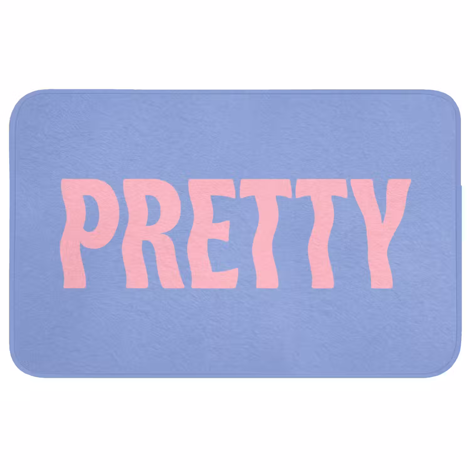 Pretty - Roze - Blauw - Golvend Badmat middel -3d