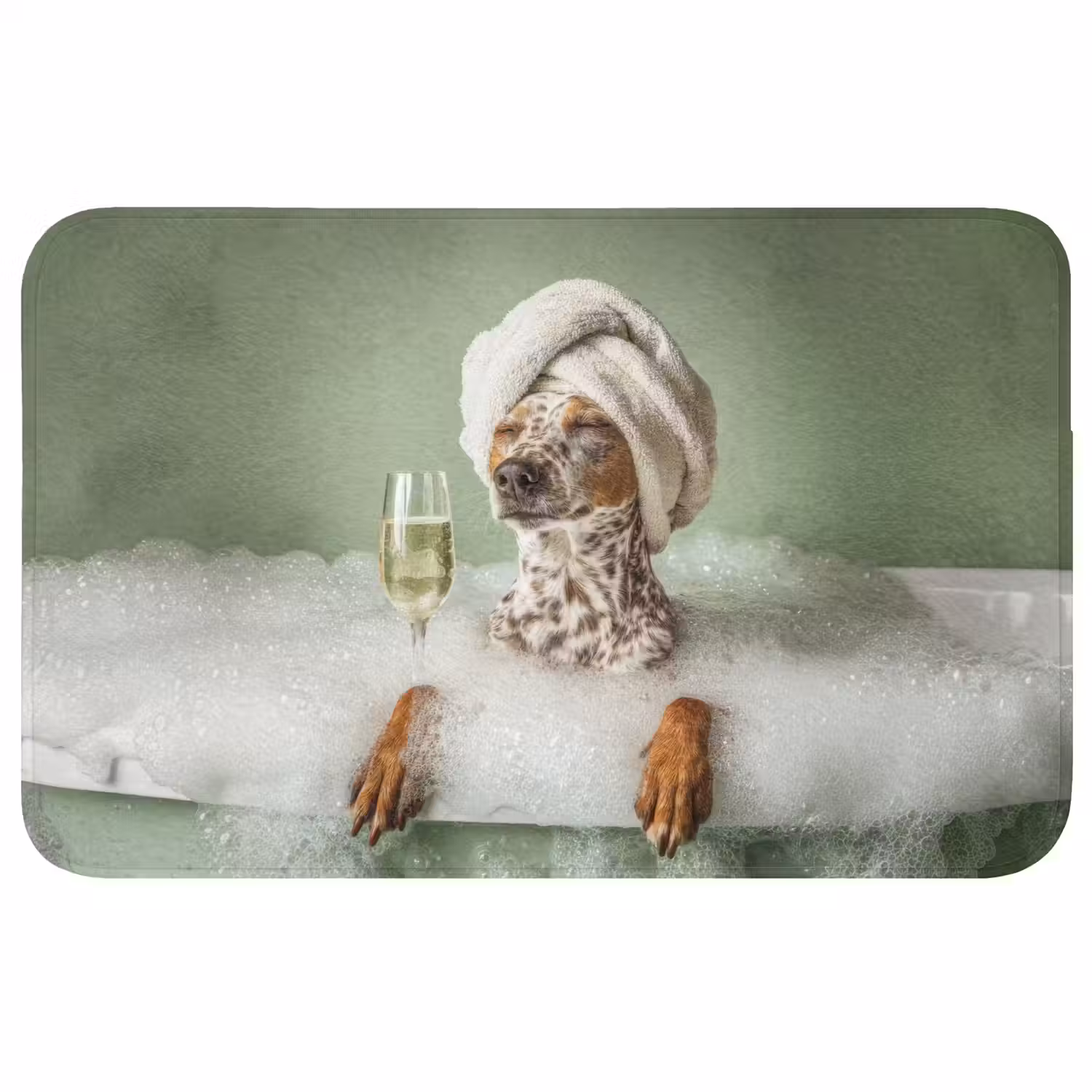 Hond - Bad - Champagne - Handdoek Badmat middel -3d