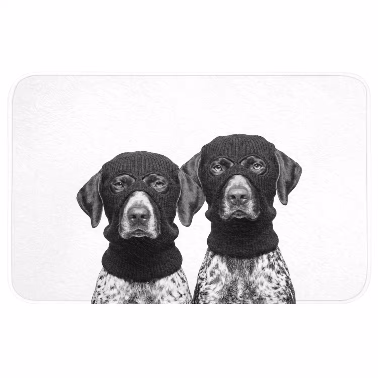 Honden - Bivakmuts - Zwart - wit Badmat middel -3d