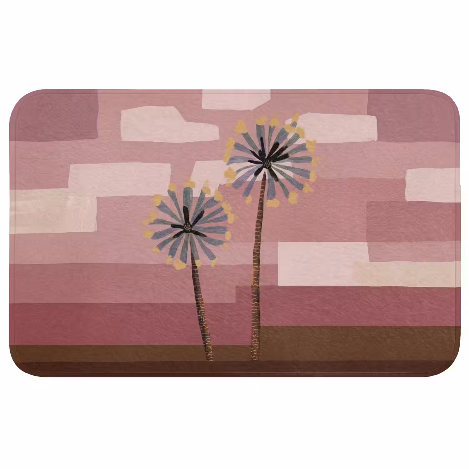 Illustratie - Bloemen - Vlakken - Abstract Badmat middel -3d