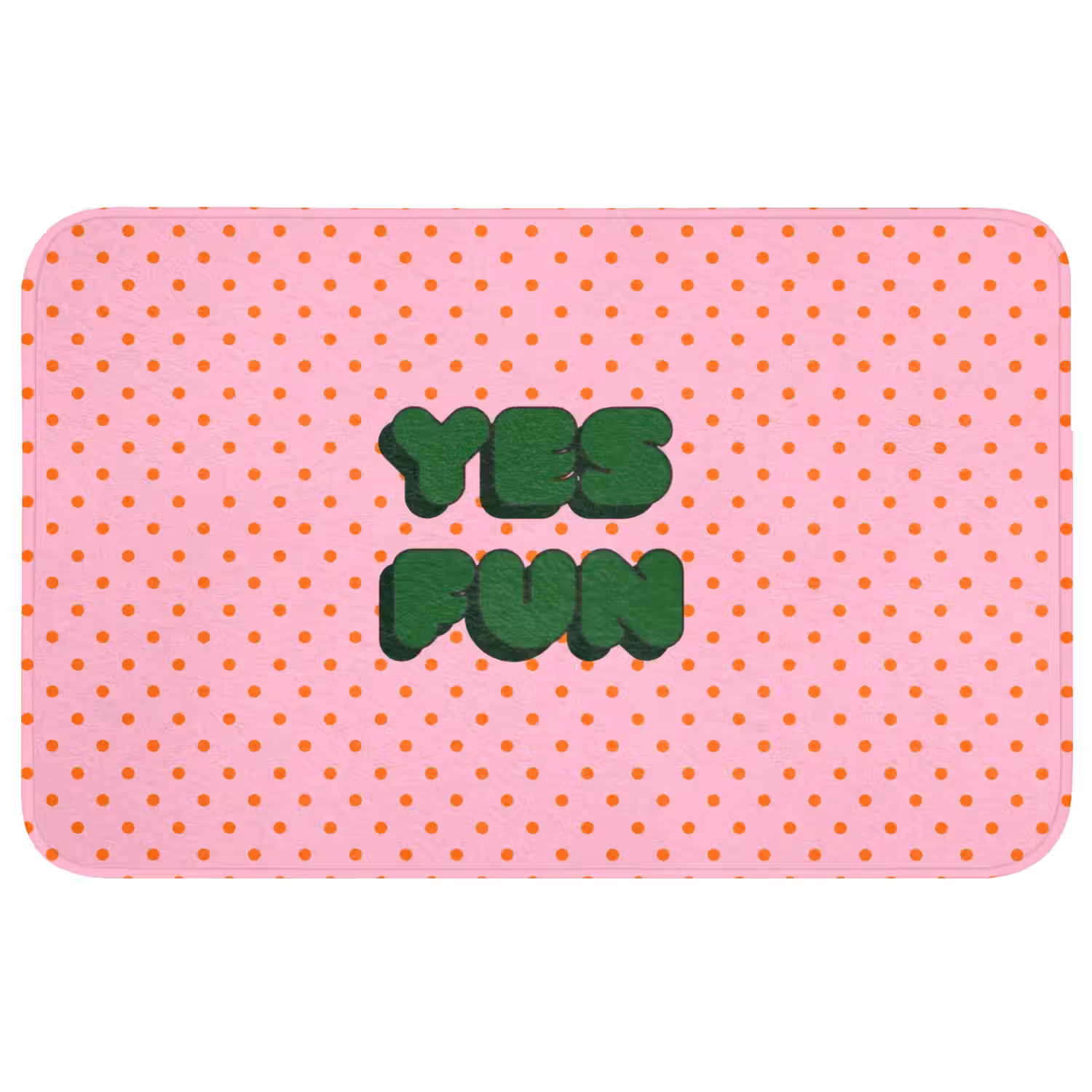 Yes fun - Groen - Roze - Stippen Badmat middel -3d