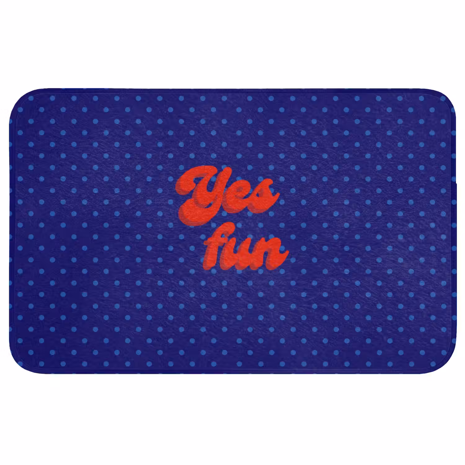 Yes fun - Rood - Blauw - Stippen Badmat middel -3d