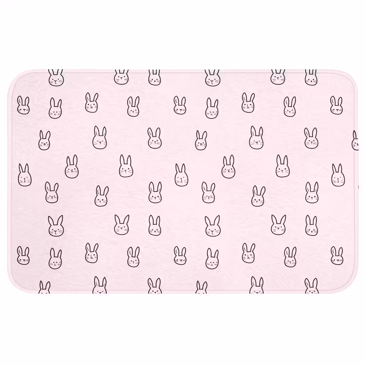 Konijnen - Minimalistisch - Roze Badmat middel 997 -3d