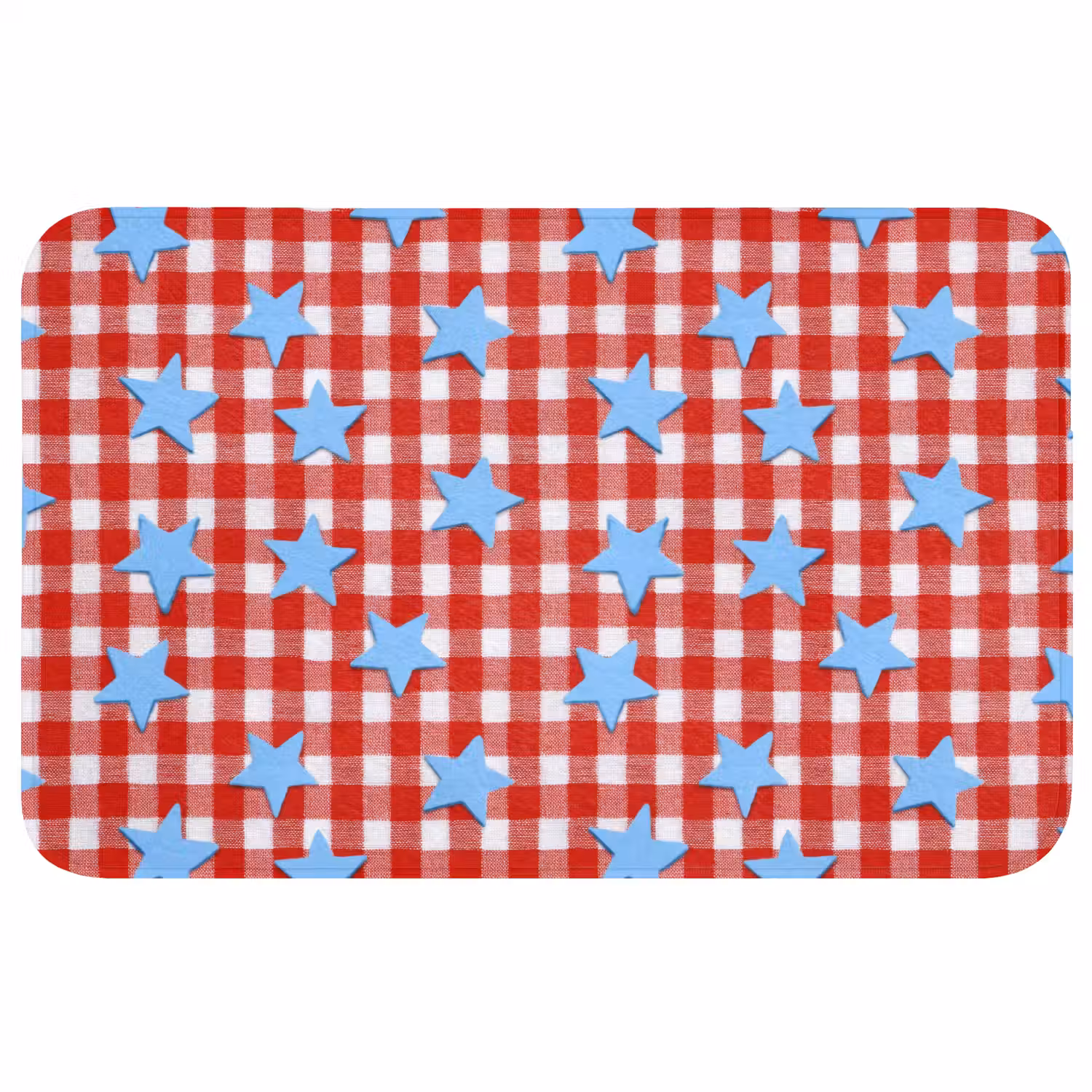 Ruit - Sterren - Rood Badmat middel 997 -3d