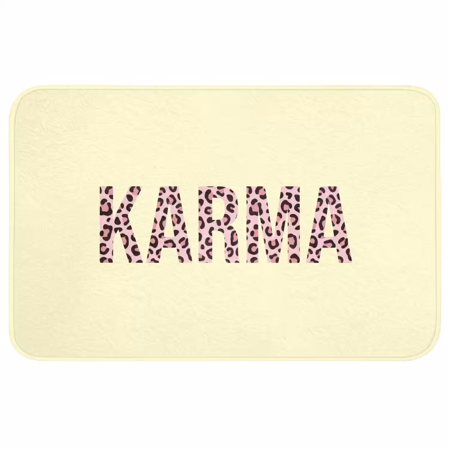 Karma - Luipaardprint - Geel Badmat middel -3d