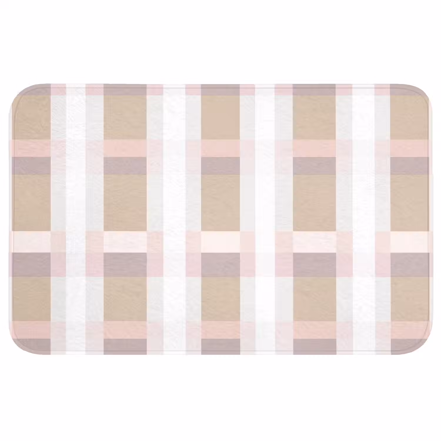 Ruitpatroon - Aardetinten - Minimalistisch Badmat middel 997 -3d