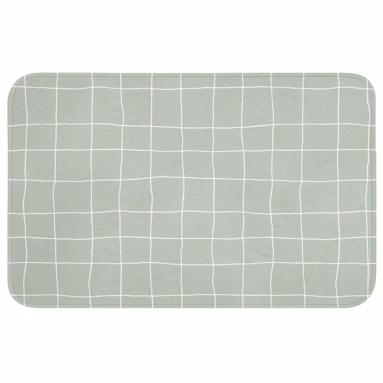 Ruitpatroon - Golvend - Groen Badmat middel 997 -3d