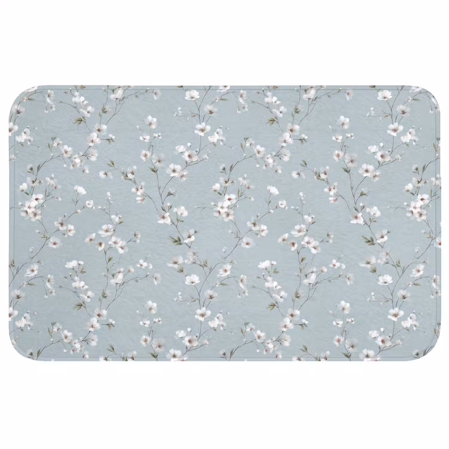 Klassiek - Bloemen - Blauw Badmat middel 997 -3d