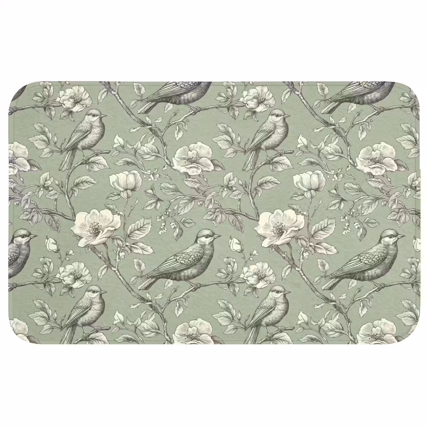 Klassiek - Botanisch - Groen Badmat middel 997 -3d