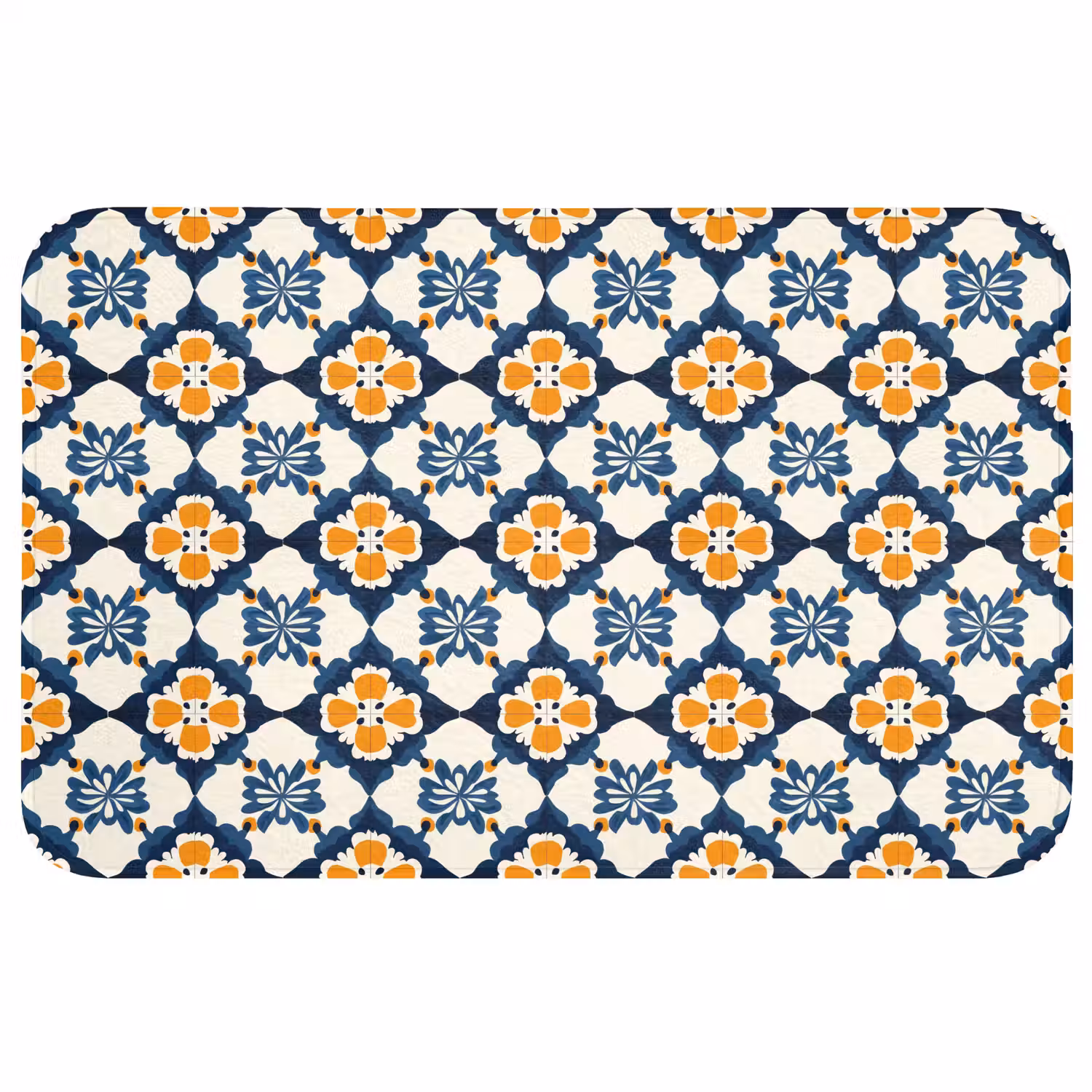 Klassiek - Geometrisch - Blauw Badmat middel 997 -3d