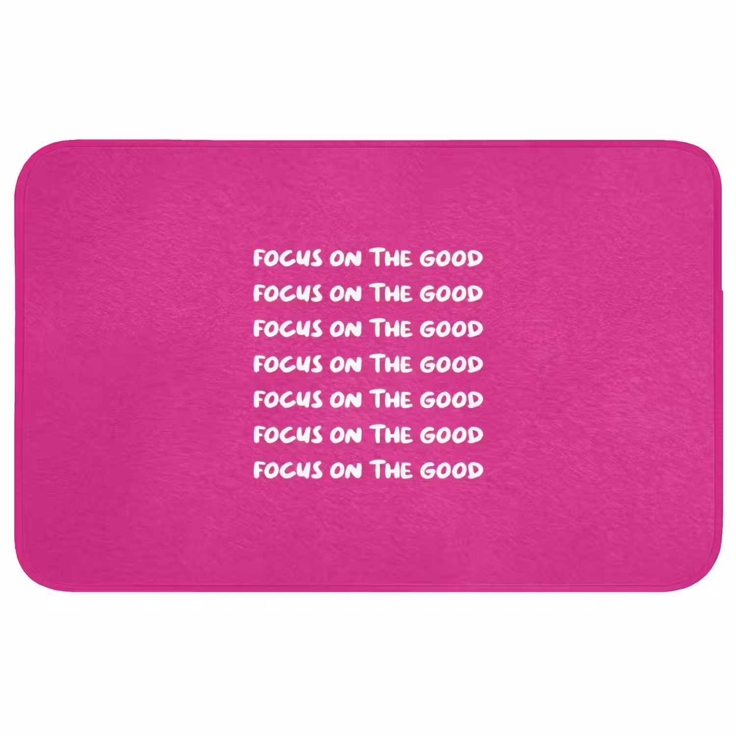 Focus on the good - Roze - wit Badmat middel -3d