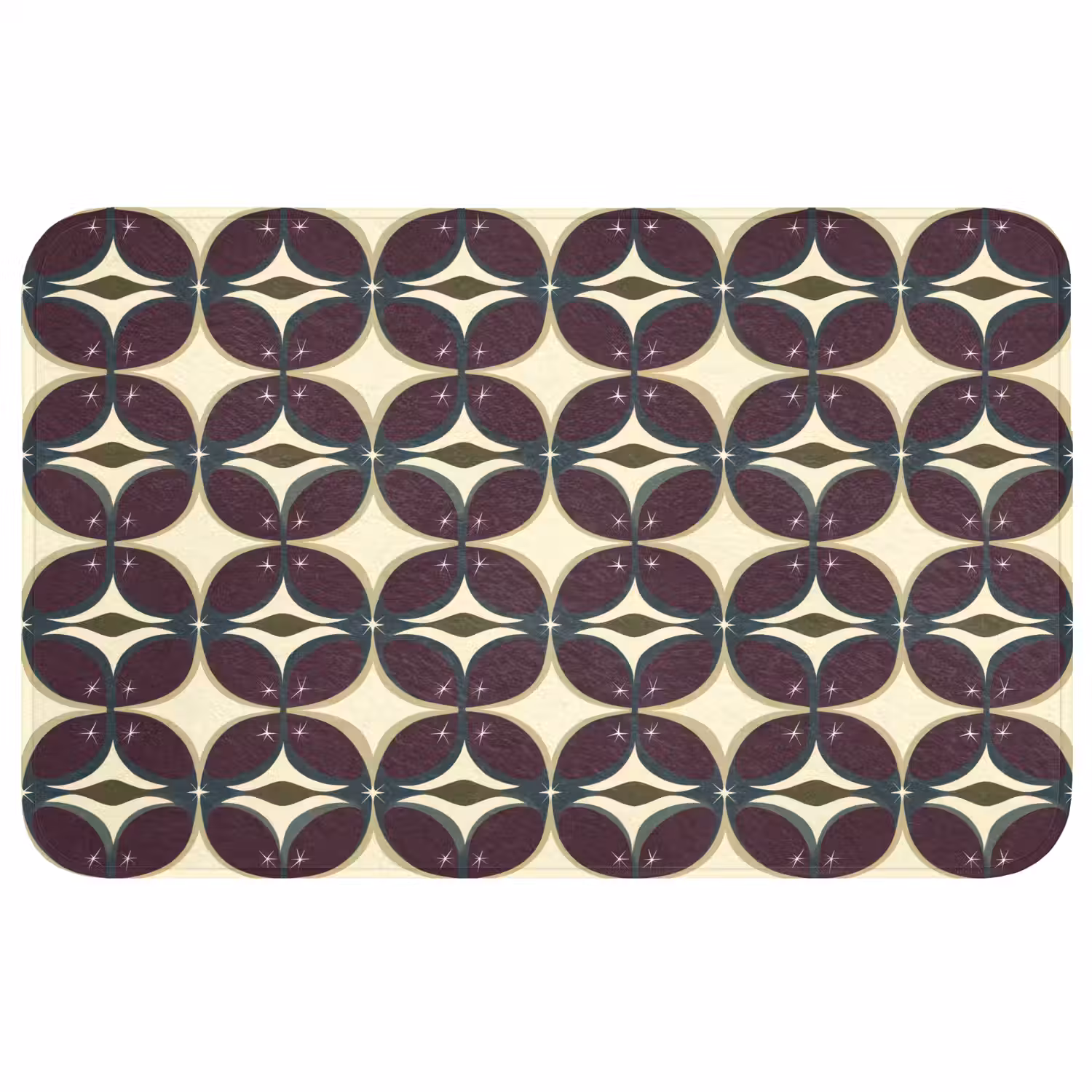 Cirkel - Retro - Kleurrijk Badmat middel 997 -3d