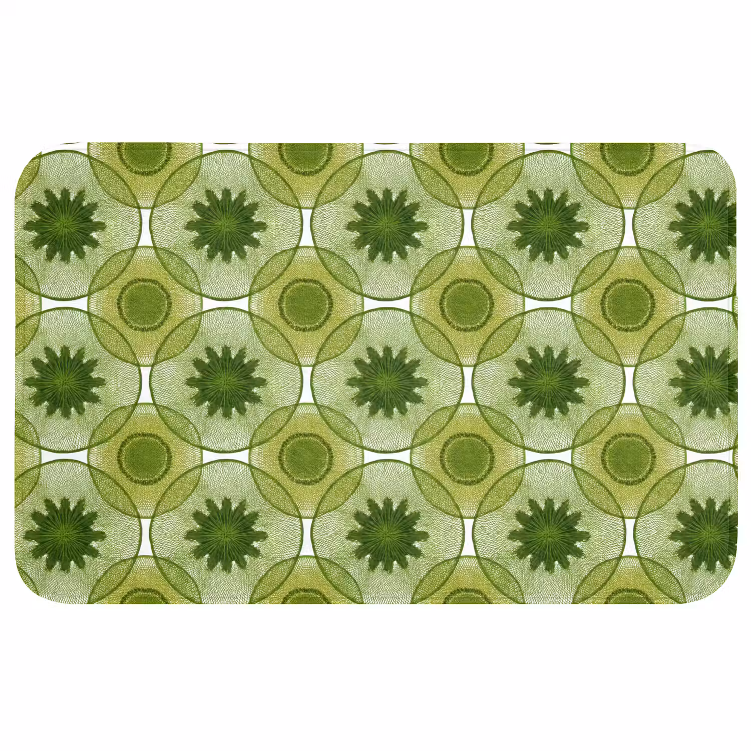 Cirkels - Patroon - Groen Badmat middel 997 -3d