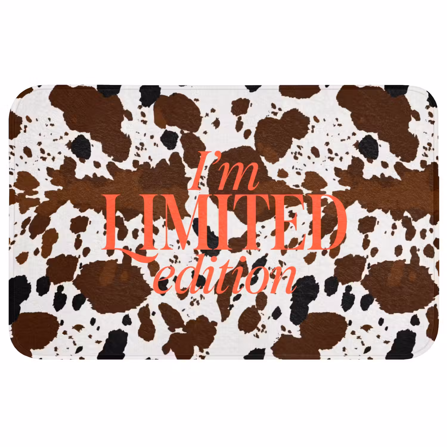 Koeienprint - Limited edition - Rood Badmat middel -3d
