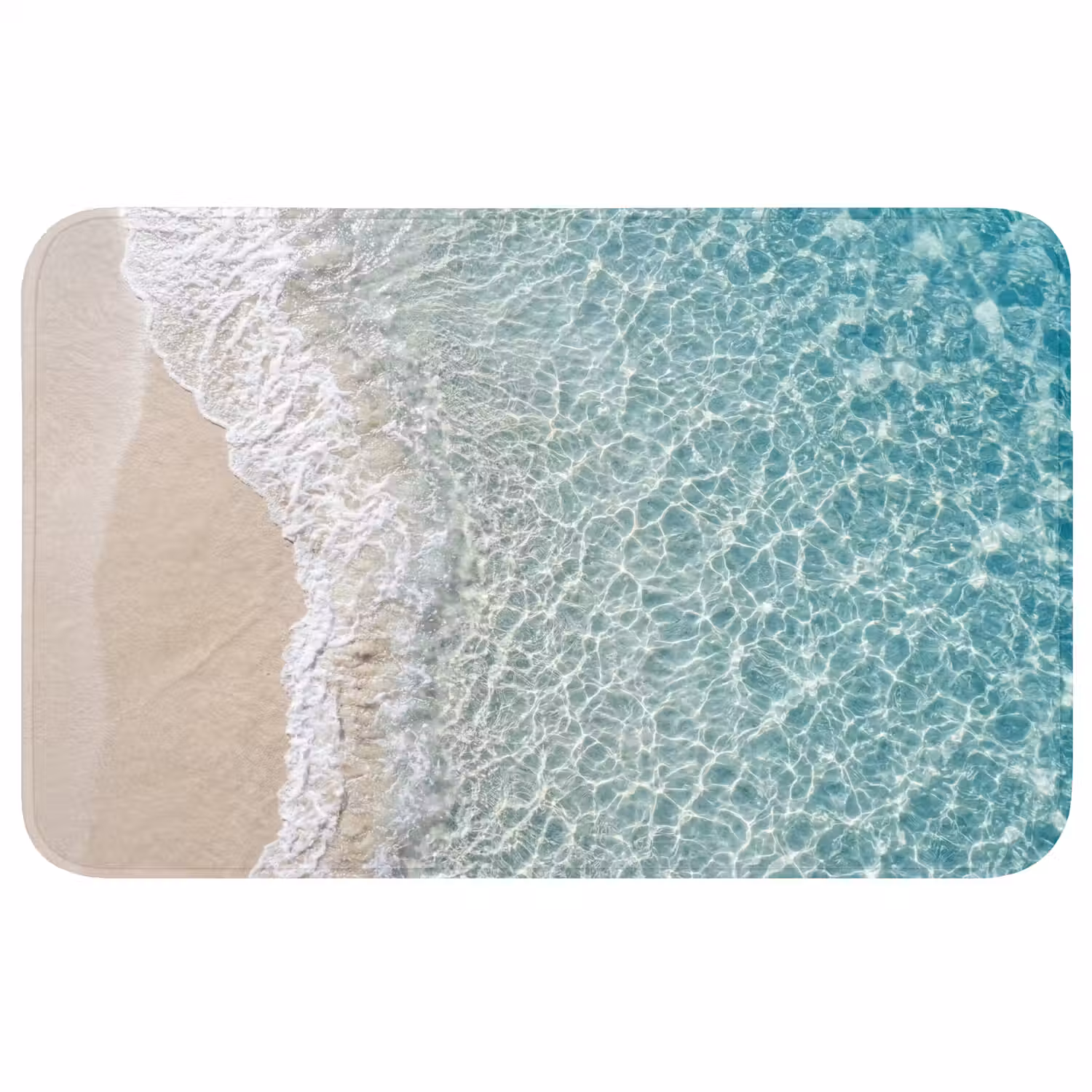 Kust - Zand - Blauw Badmat middel -3d