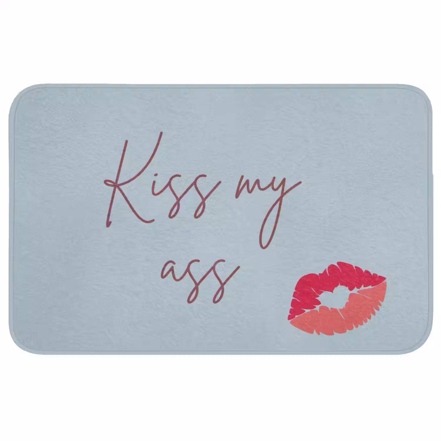 Kiss my ass - Lip - Blauw Badmat middel -3d