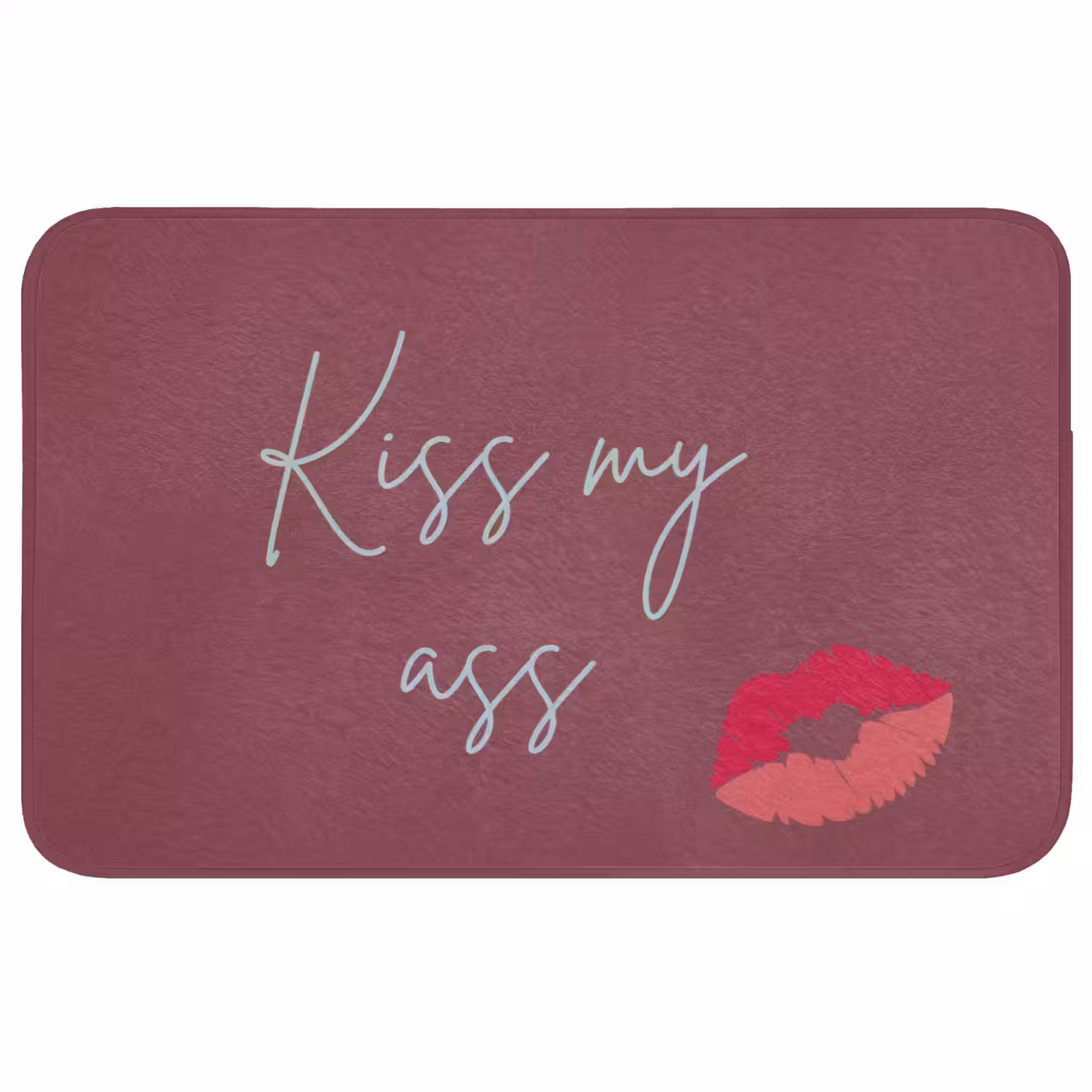 Kiss my ass - Lip - Bordeaux Badmat middel -3d