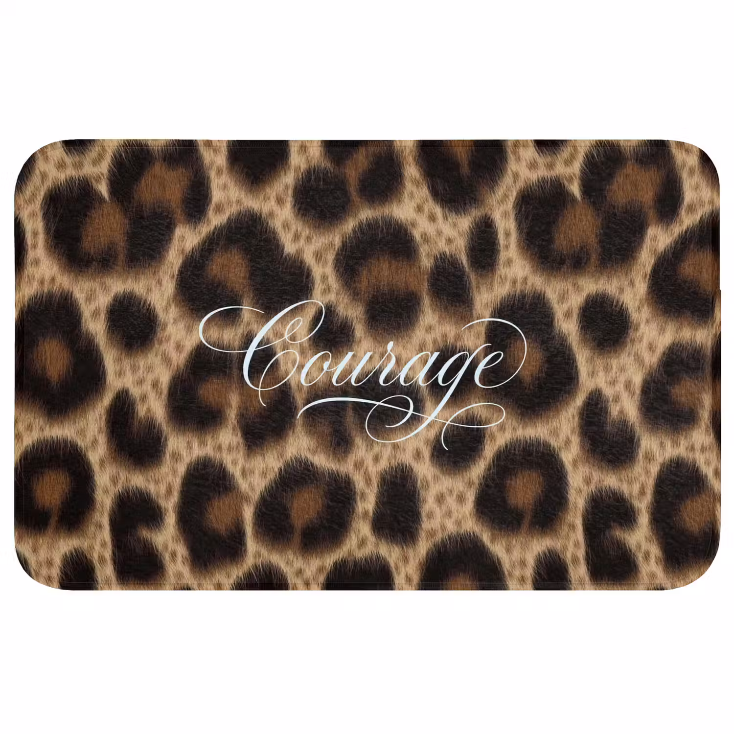 Luipaardprint - Bruin - Courage - Sierlijk Badmat middel -3d