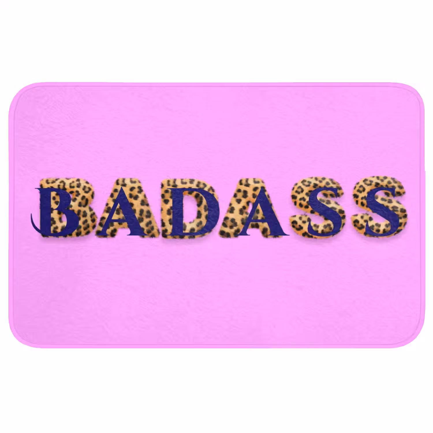 Felroze - Badass - Panterprint - Schaduw Badmat middel -3d