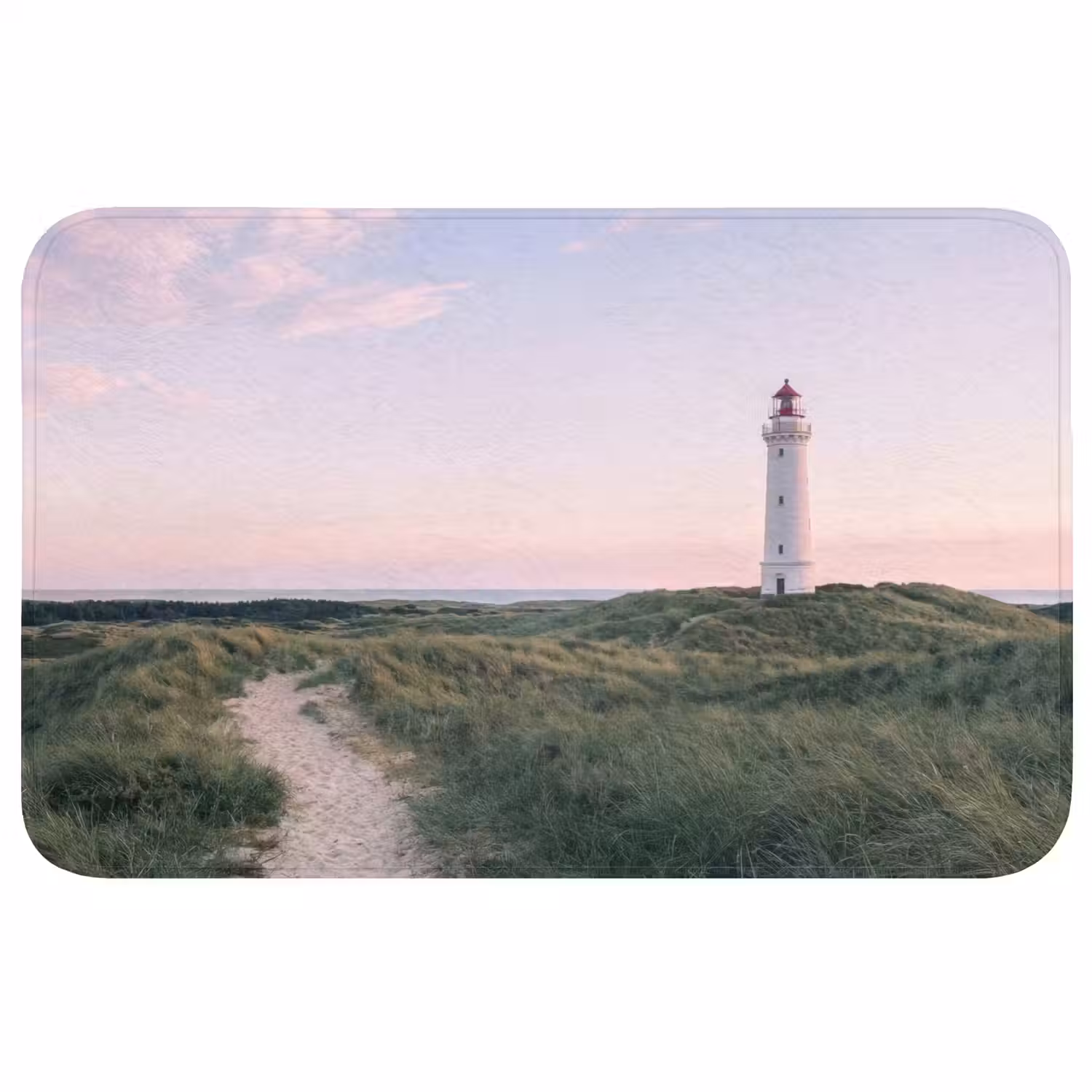 Vuurtoren - Duinlandschap - Zee Badmat middel -3d