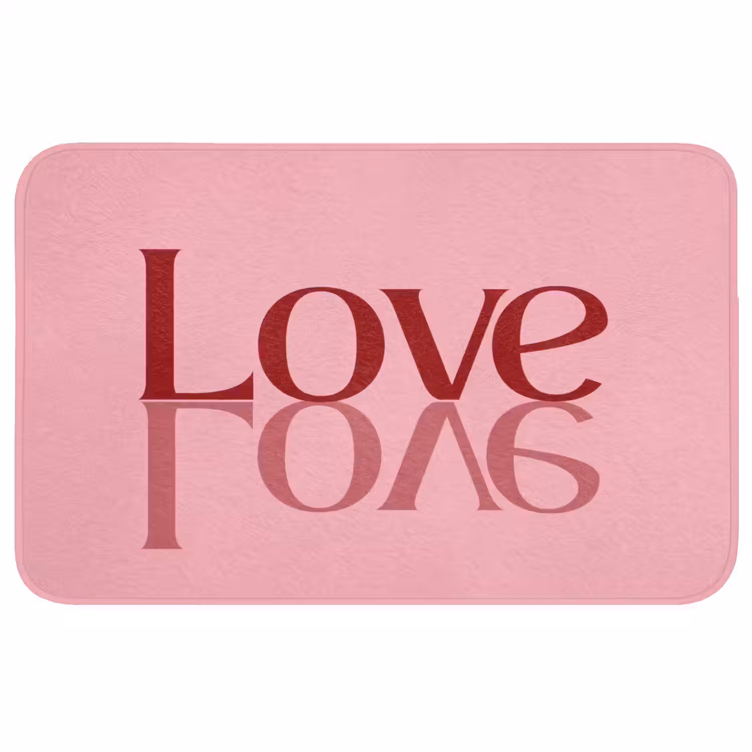 Love - Roze - Spiegeling Badmat middel -3d