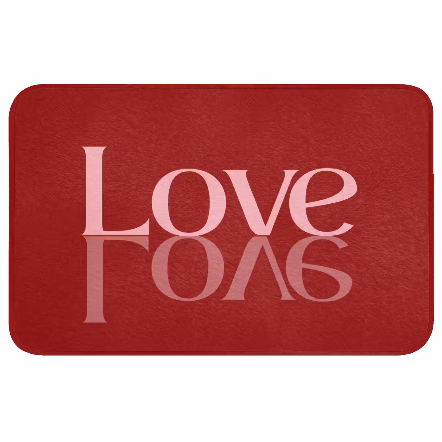 Love - Spiegeling - Rood Badmat middel -3d