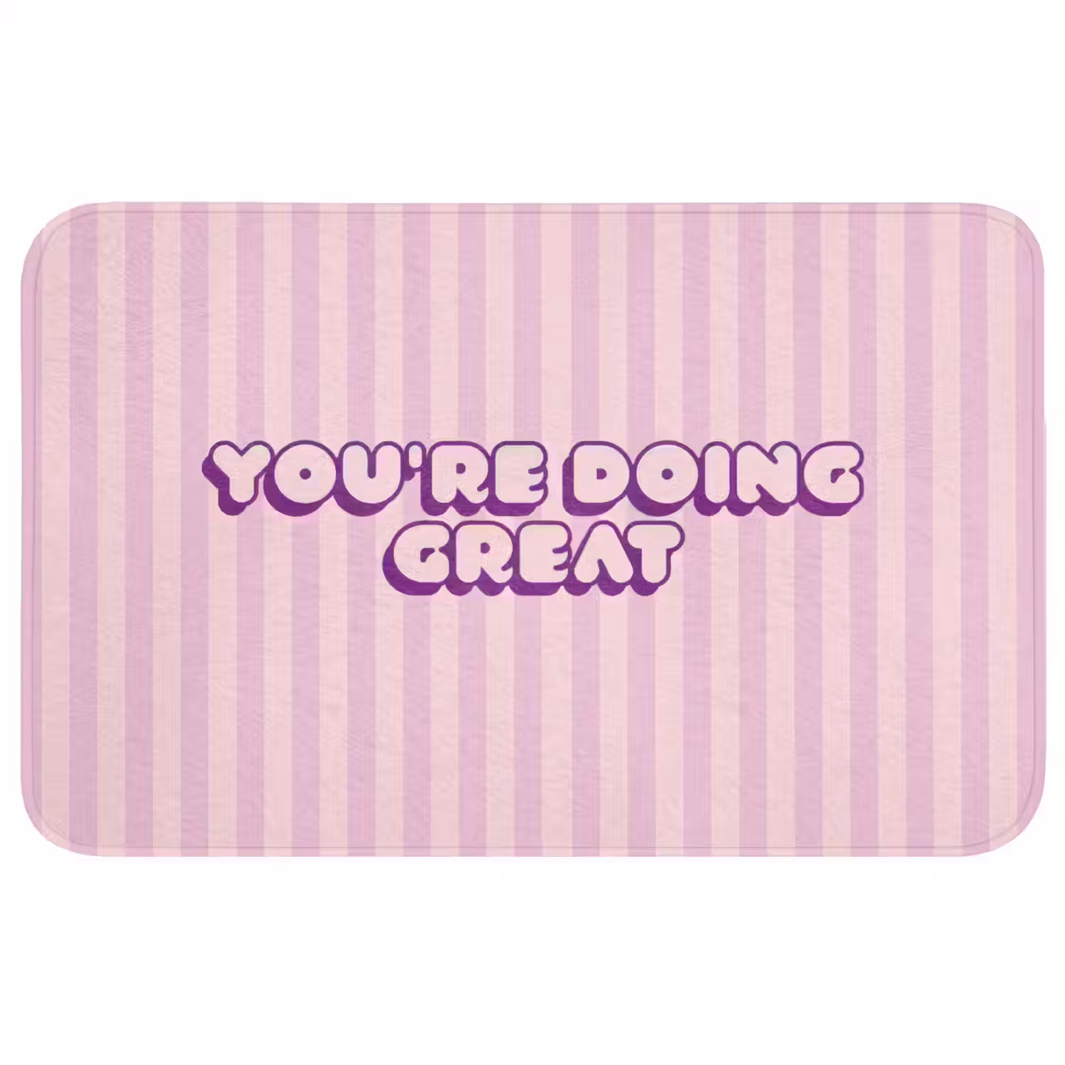 Paars - Strepen - You're doing great - Schaduw Badmat middel -3d