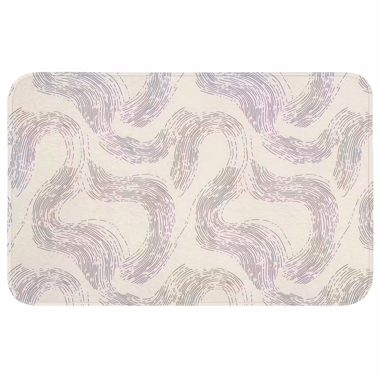 Lijnen - Patroon - Beige - Minimalistisch Badmat middel 997 -3d