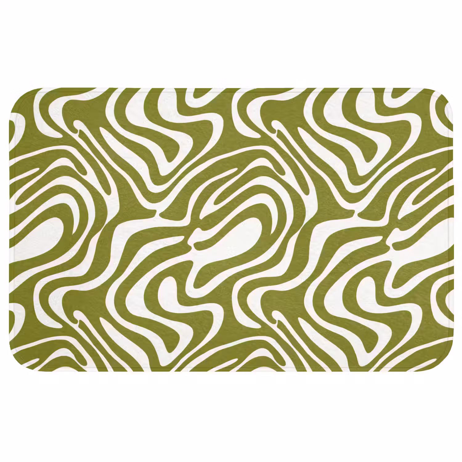 Lijnpatroon - Groen - Organisch Badmat middel 997 -3d