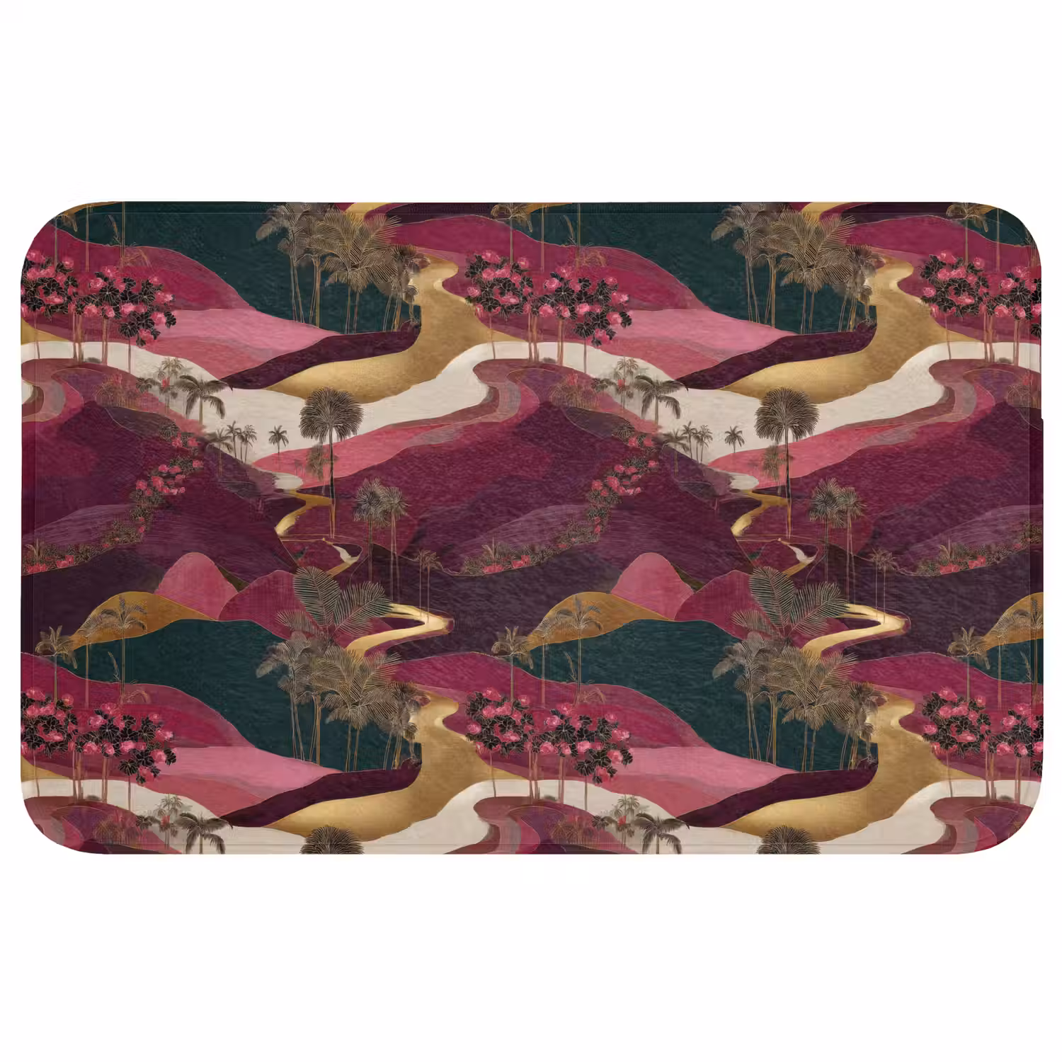 Magisch - Palmbomen - Goud Badmat middel 997 -3d