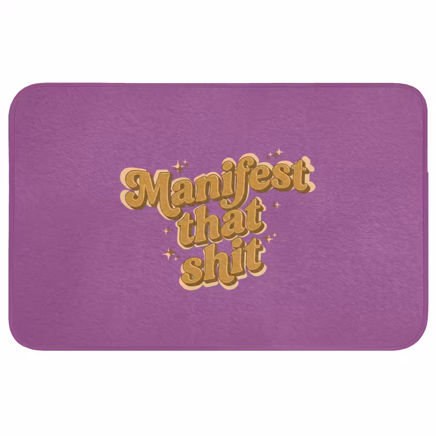 Manifest that shit - Paars - Glitter Badmat middel -3d