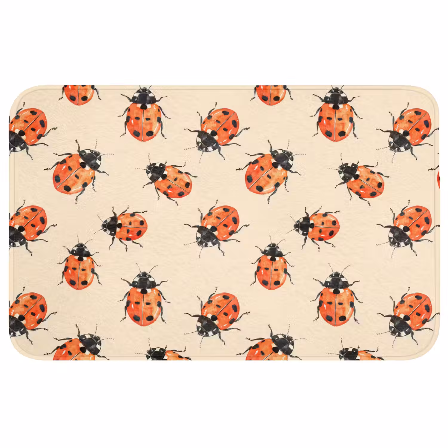 Lieveheersbeestjes - Patroon - Rood Badmat middel 997 -3d