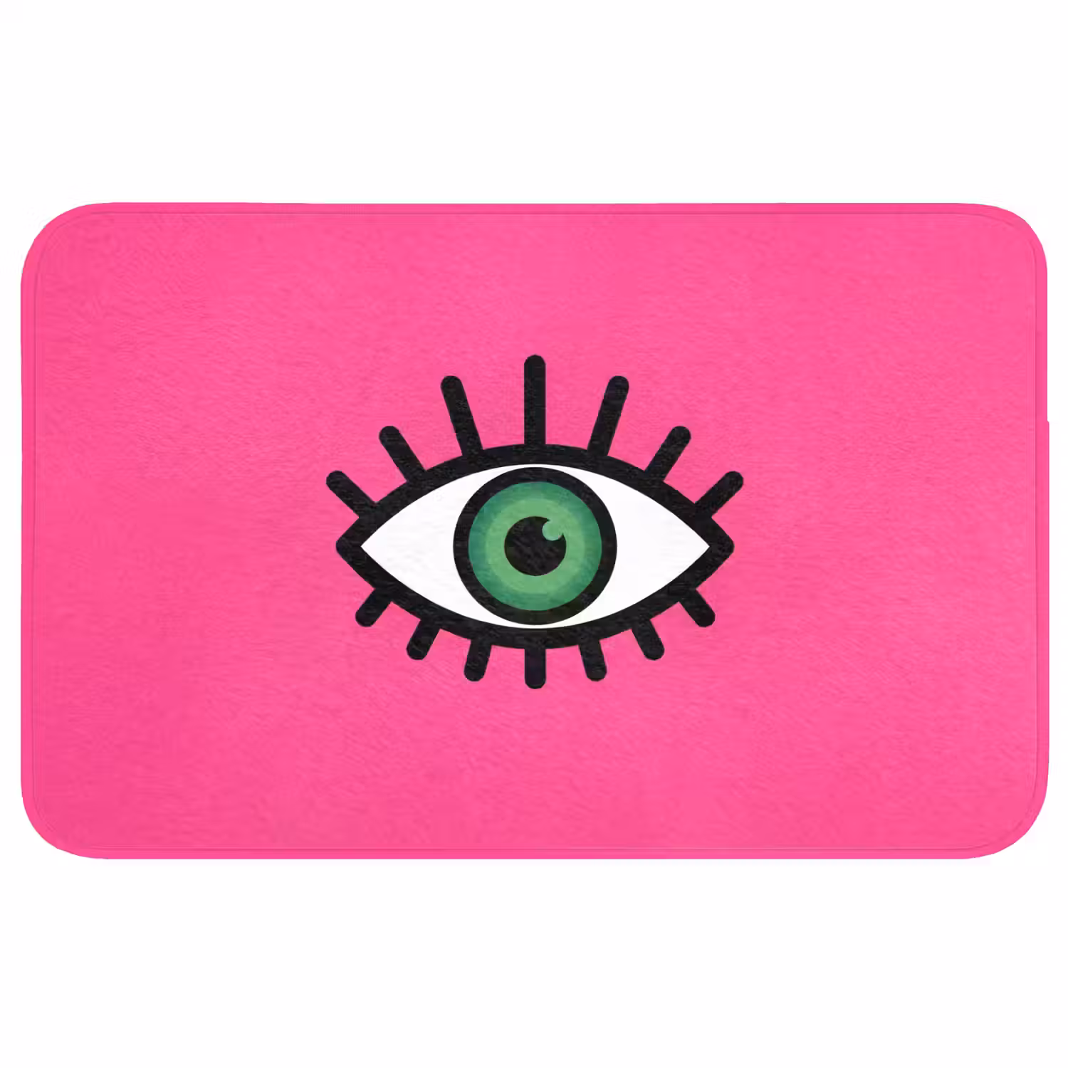 Minimalistisch - Oog - Roze Badmat middel -3d