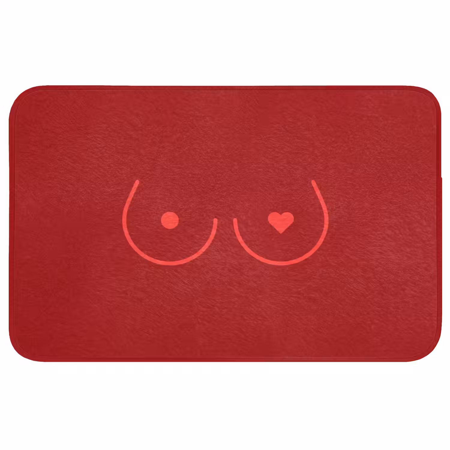 Minimalistisch - Lijnillustratie - Rood Badmat middel -3d