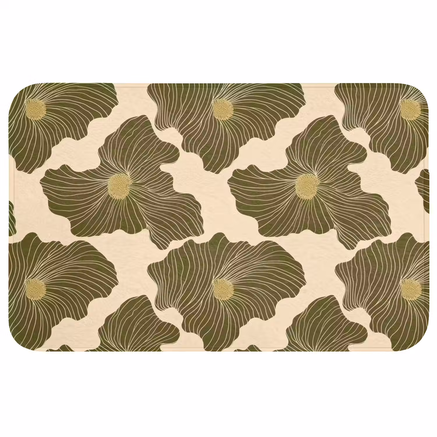Modern - Abstract - Groen Badmat middel 997 -3d
