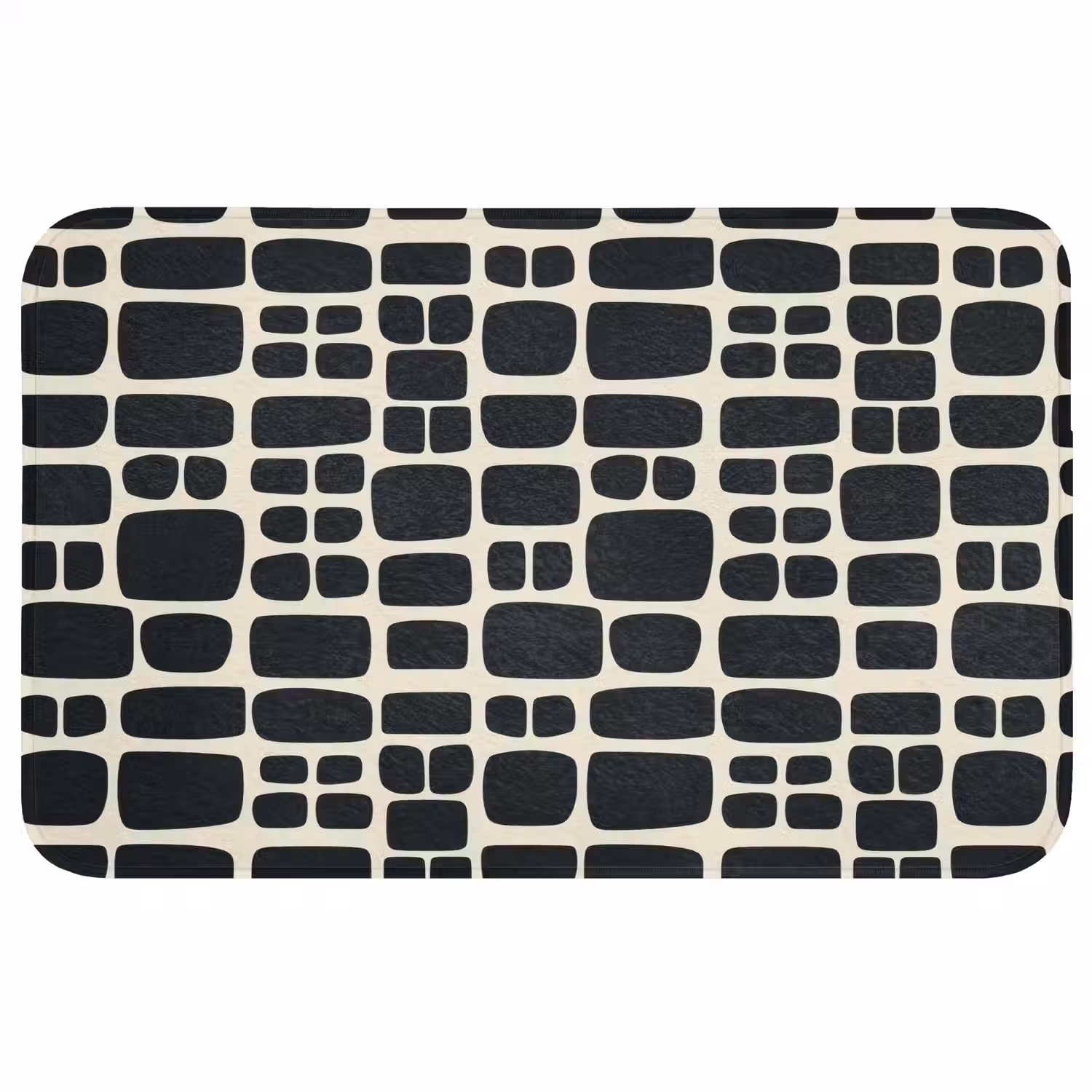 Modern - Organisch - Zwart Badmat middel 997 -3d